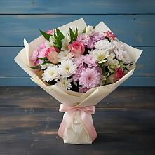 Букет цветов из:  Хризантемы, Альстромерии и Розы в Евпатории