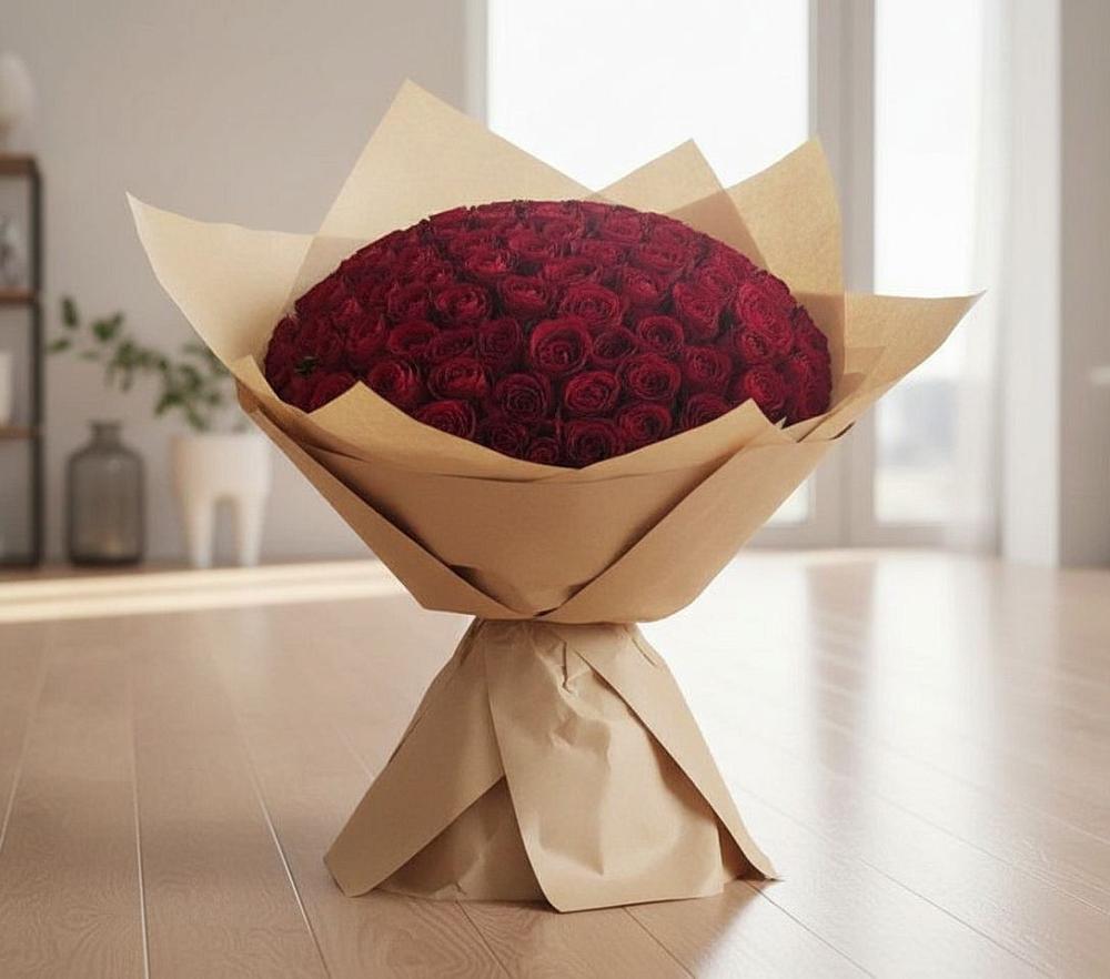 Букет 101 Красная роза в Евпатории