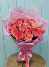 Букет 15 Розовых роз Равель в Евпатории